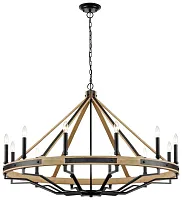 Люстра подвесная Brenda WE586.12.023 Wertmark без плафона на 12 ламп, основание коричневое чёрное бежевое в стиле кантри лофт замковый Люстра подвесная Brenda WE586.12.023 Wertmark без плафона на 12 ламп, основание коричневое чёрное бежевое в стиле кантри лофт замковый